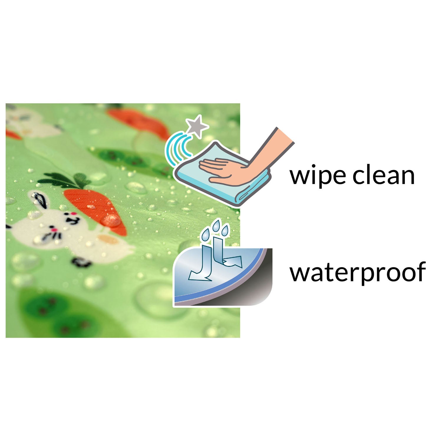 Wipeezee Child Apron and Splash Mat Bundle - Green Bunny and Veg