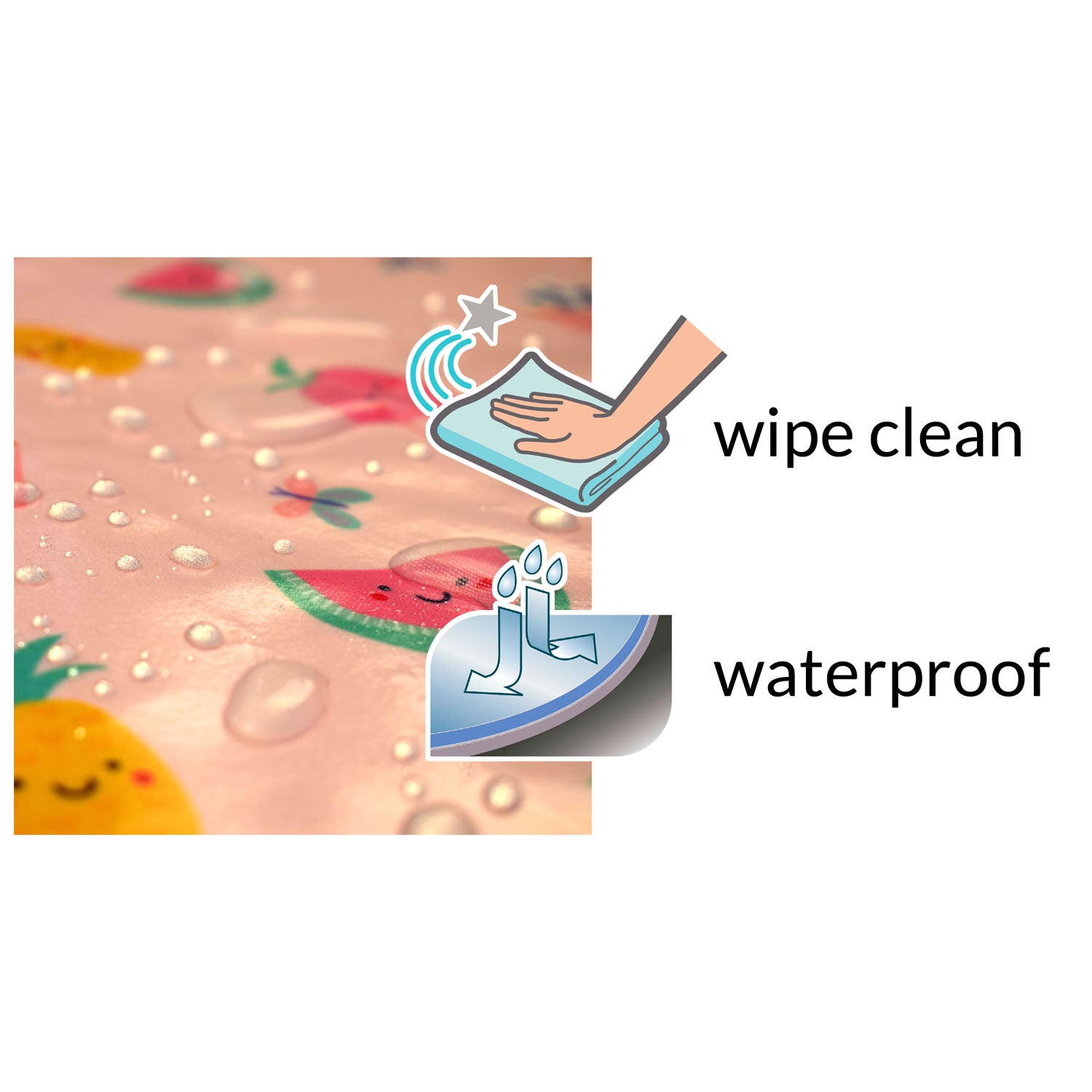 Wipeezee Coverall Bib and XL Splash Mat Bundle- Pink Yummy Treats