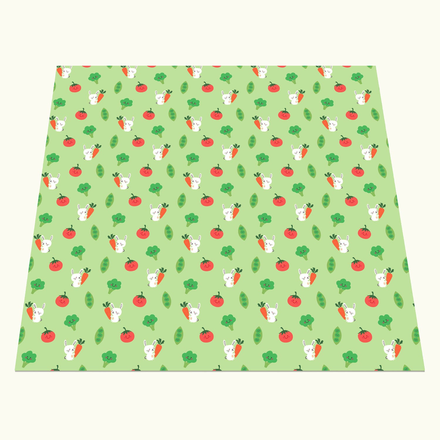 Wipeezee XL Coverall and Splash Mat Bundle - Green Bunny and Veg