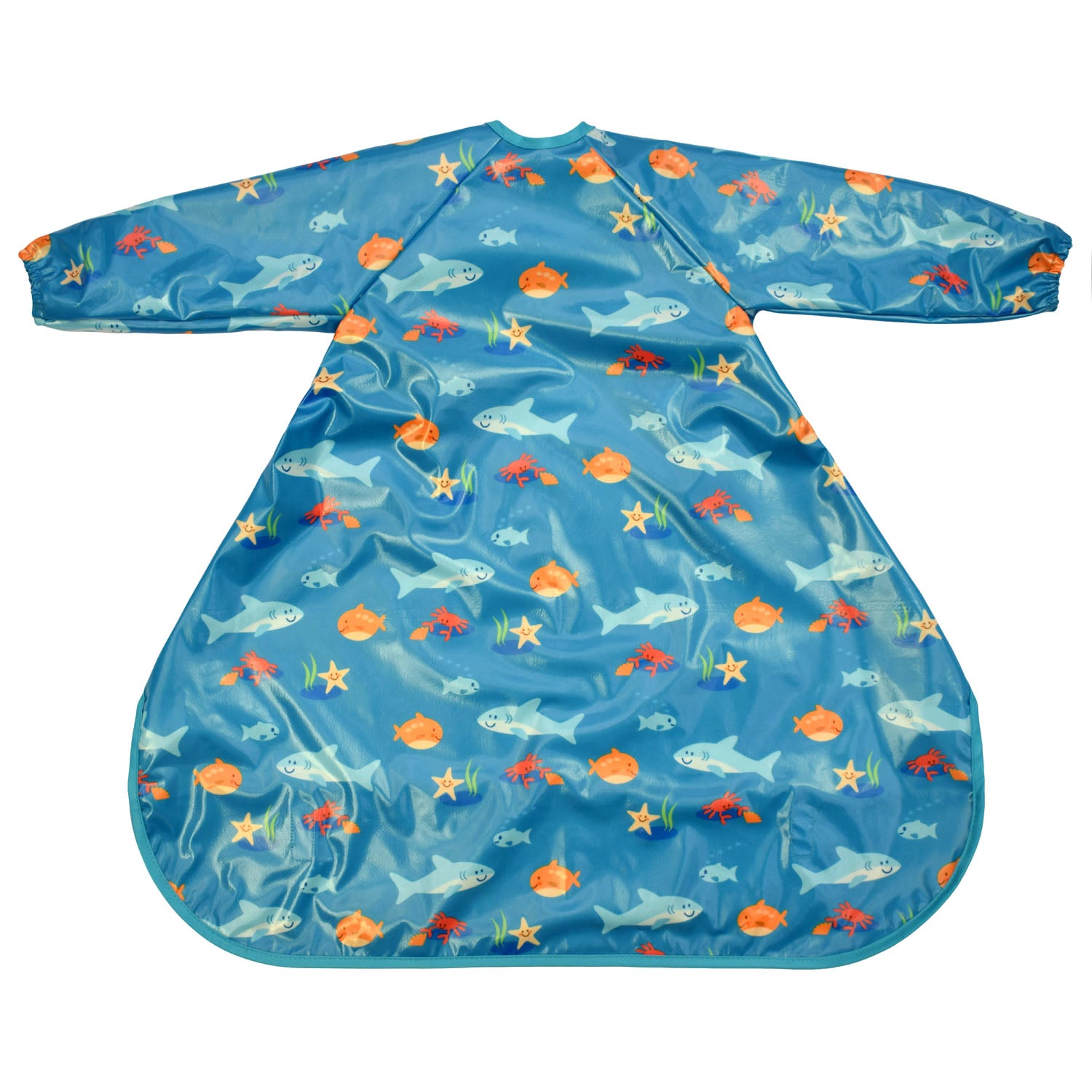 Wipeezee Coverall Bib and XL Splash Mat Bundle - Turquoise Sea Creatures