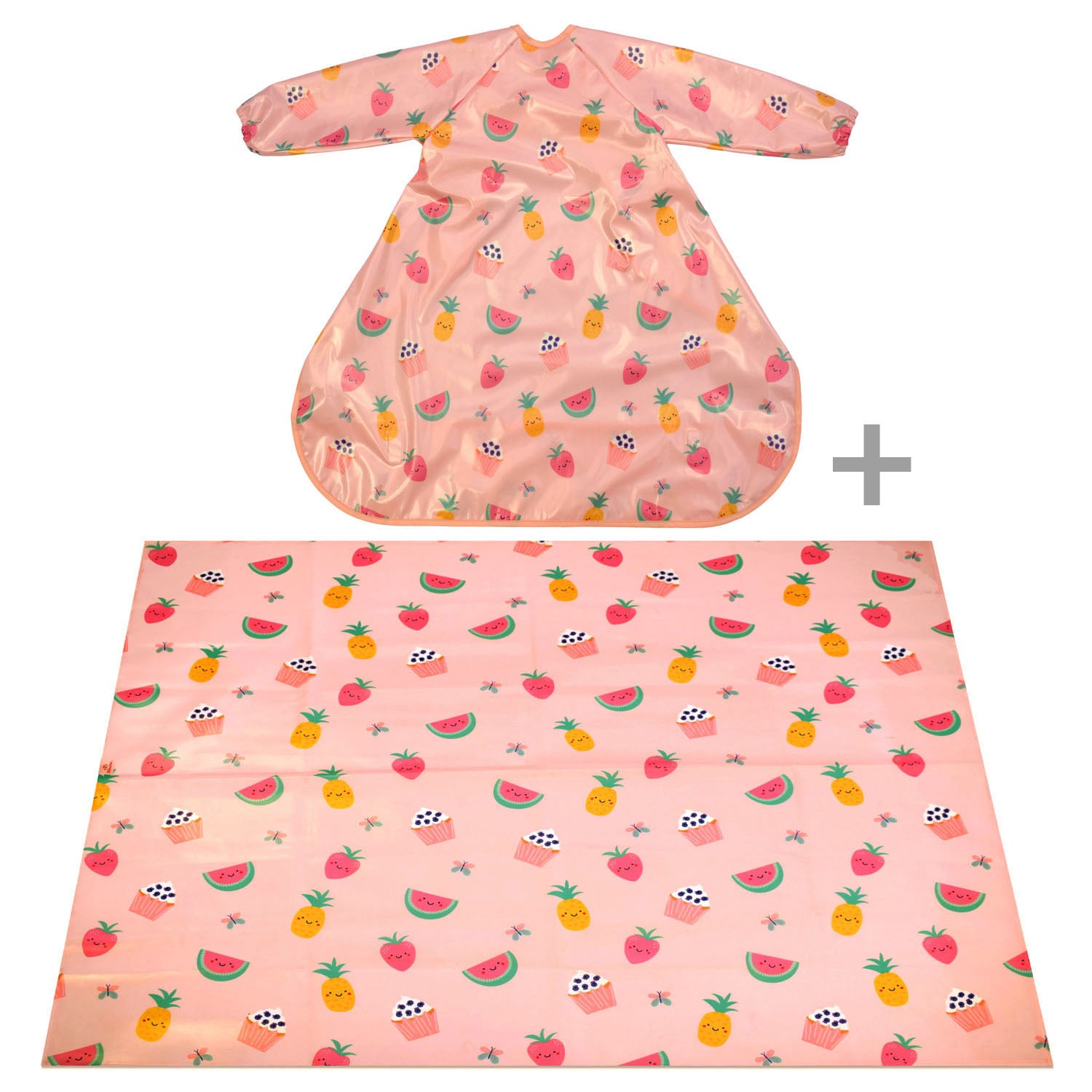 Wipeezee XL Coverall and Splash Mat Bundle- Pink Yummy Treats