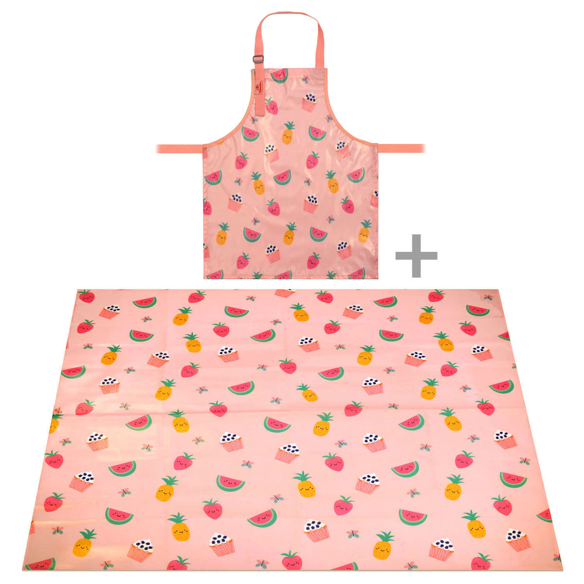 Wipeezee Child Apron and Splash Mat Bundle - Pink Yummy Treats
