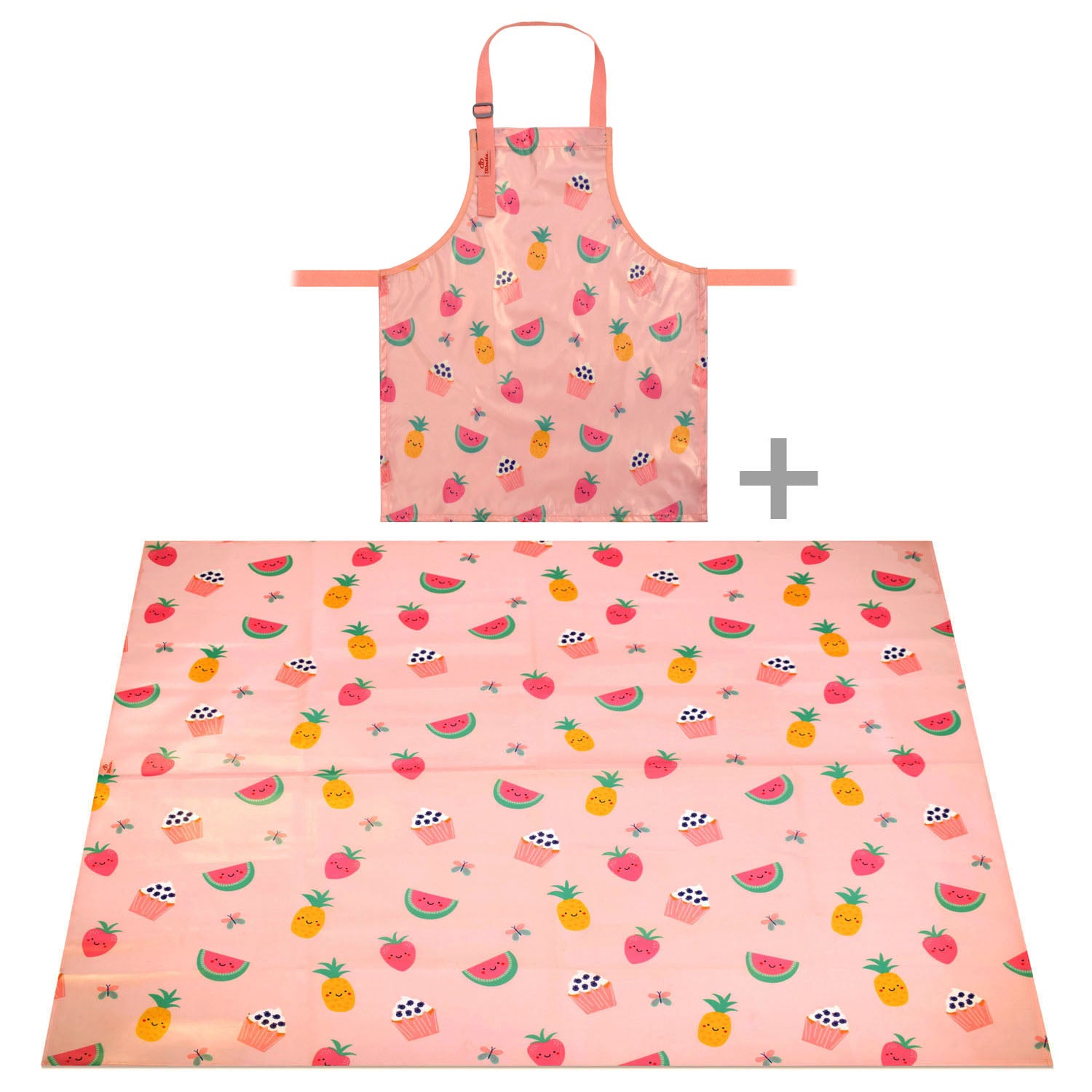 Wipeezee Child Apron and Splash Mat Bundle - Pink Yummy Treats