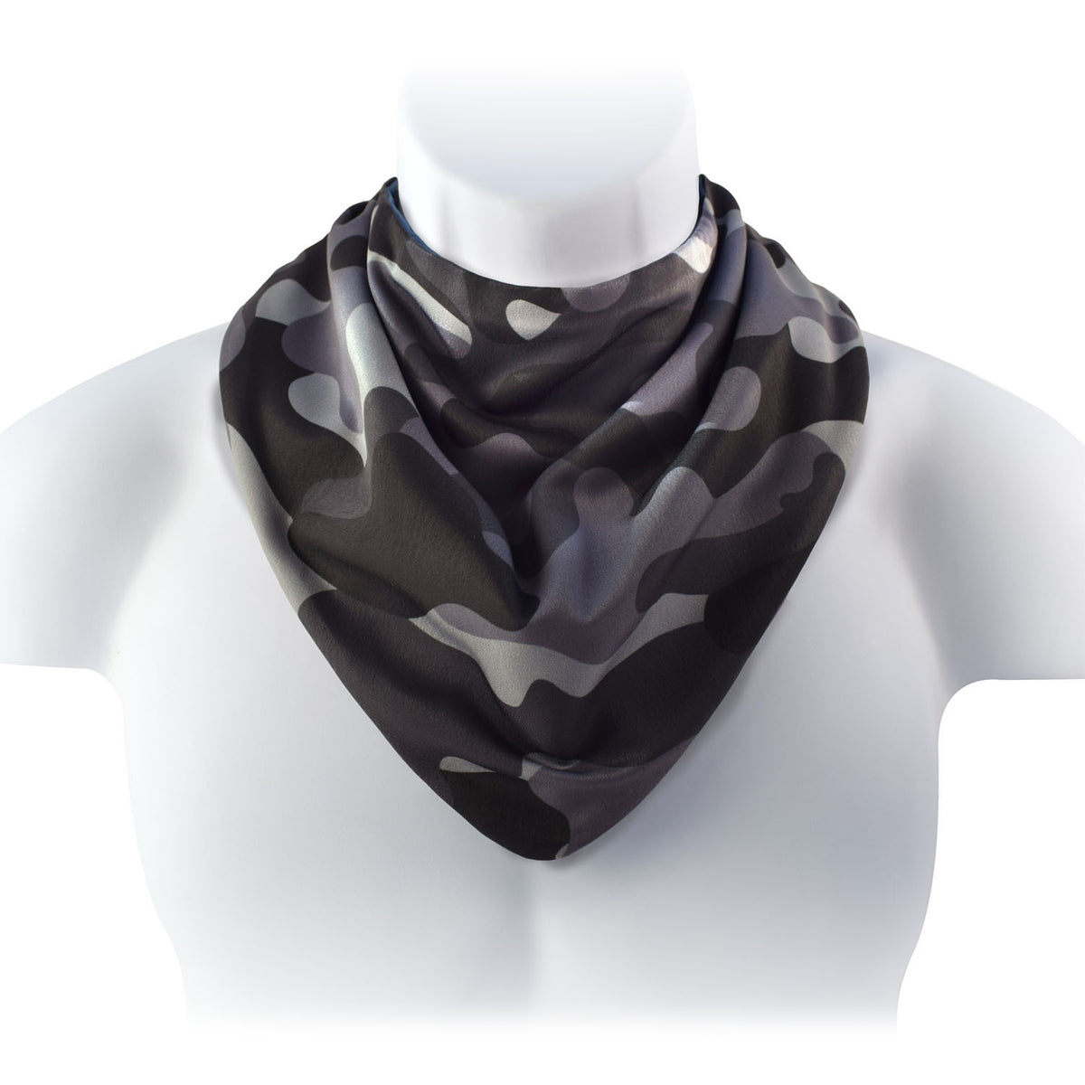 Neckerchief style dribble bib - Waterproof & Discreet - Small - Black Camouflage