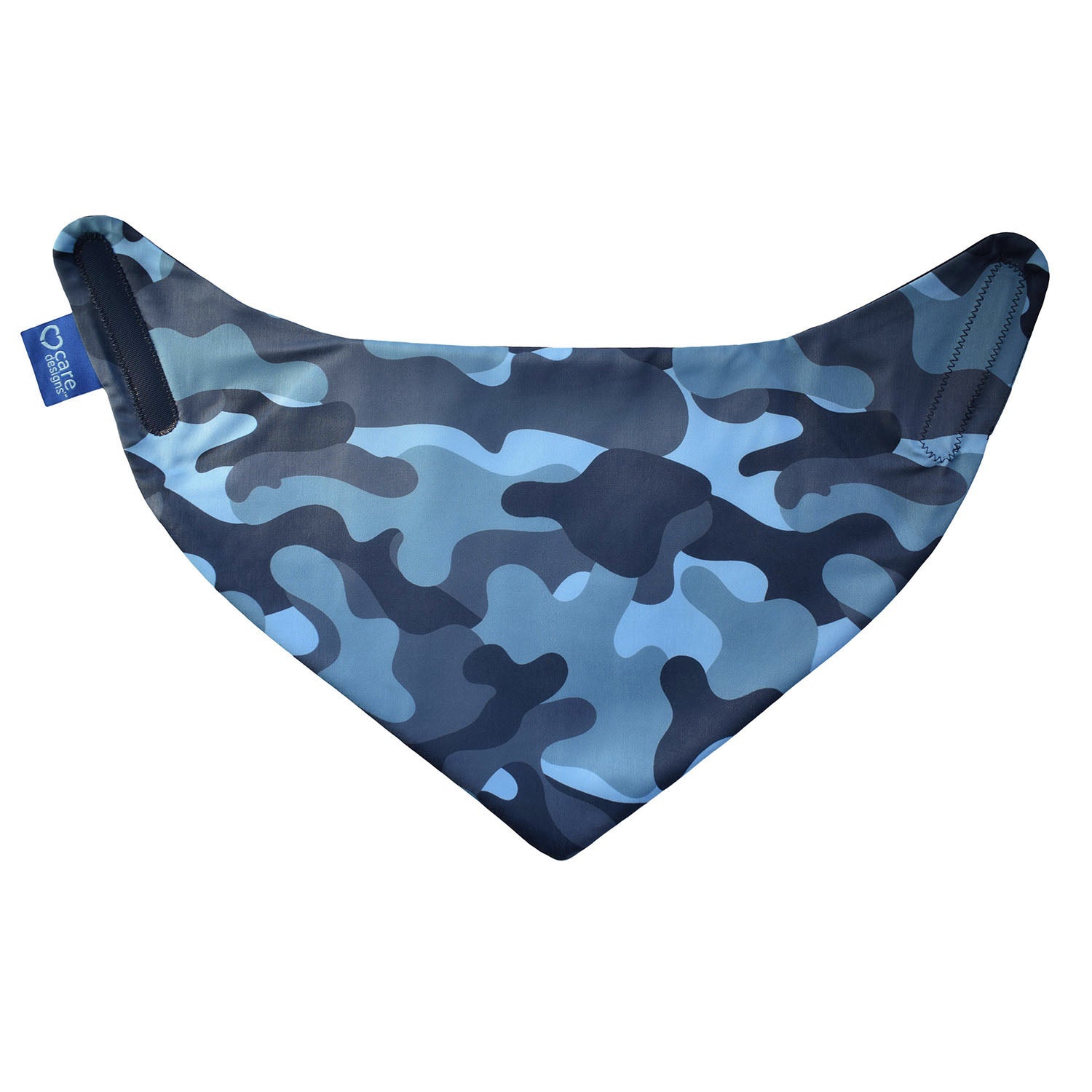 Neckerchief style dribble bib - Waterproof & Discreet - Small - Blue Camouflage