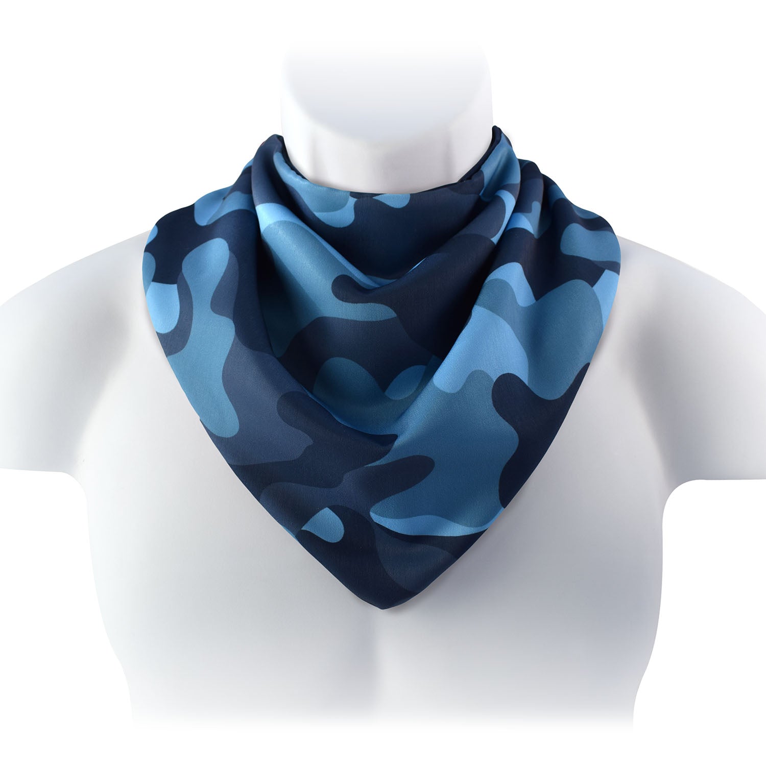 Neckerchief style dribble bib - Waterproof & Discreet - Small - Blue Camouflage