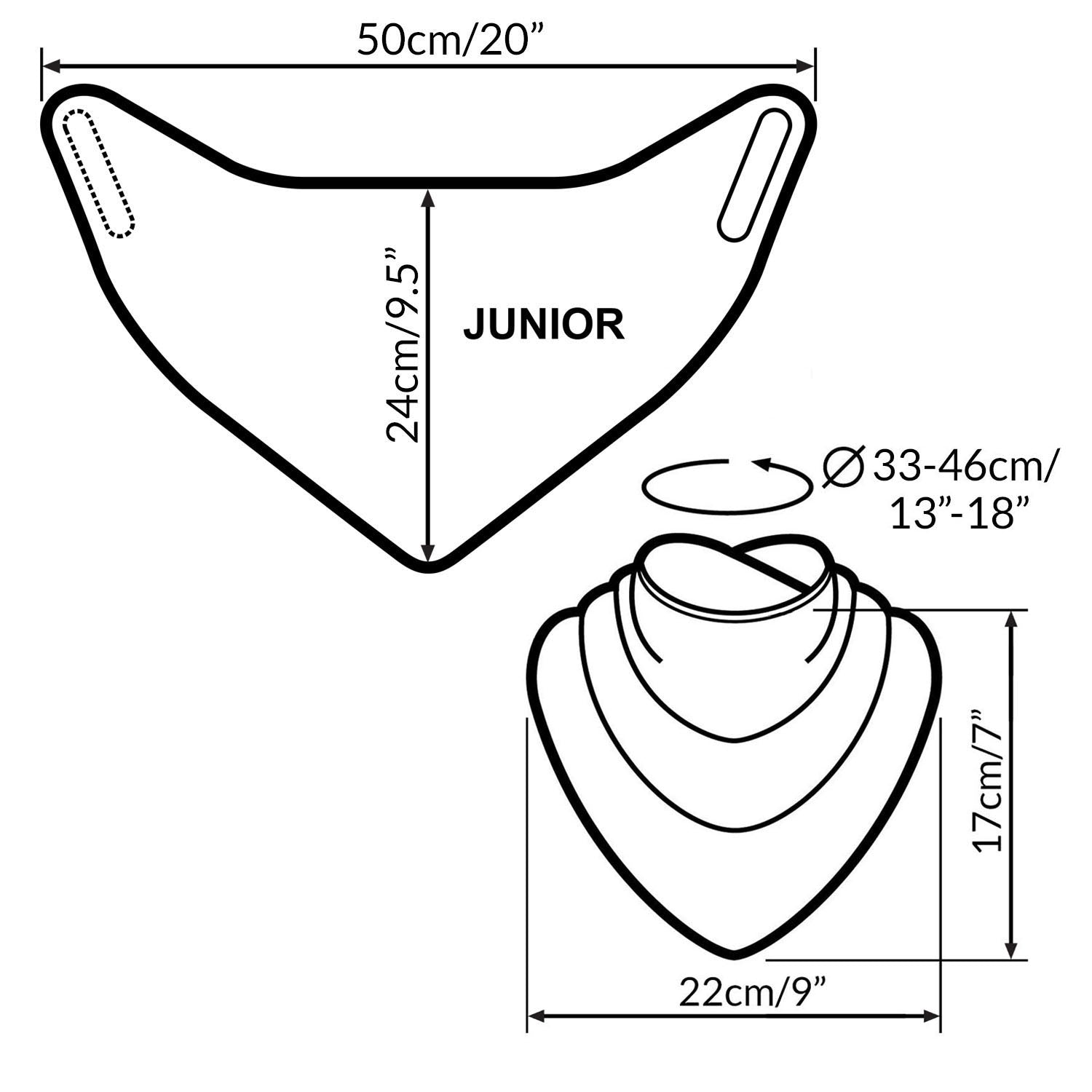 Neckerchief style dribble bib - Waterproof & Discreet - Small - Khaki Camouflage