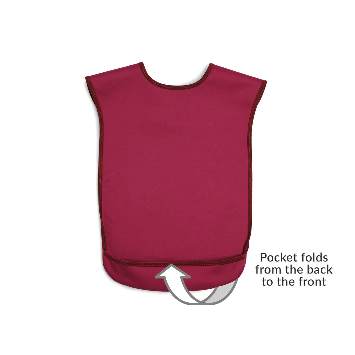 Tabard style adult bib - Small Burgundy (UK VAT Exempt)