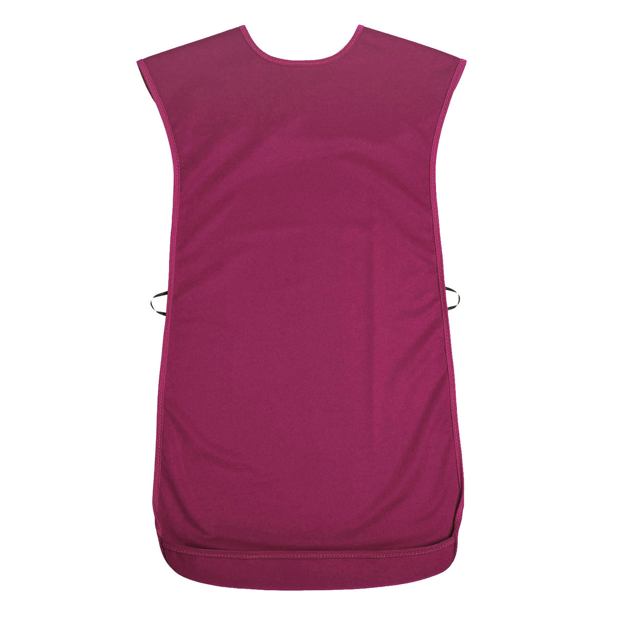 Care Designs large tabard style bib in burgundy flat on a white background