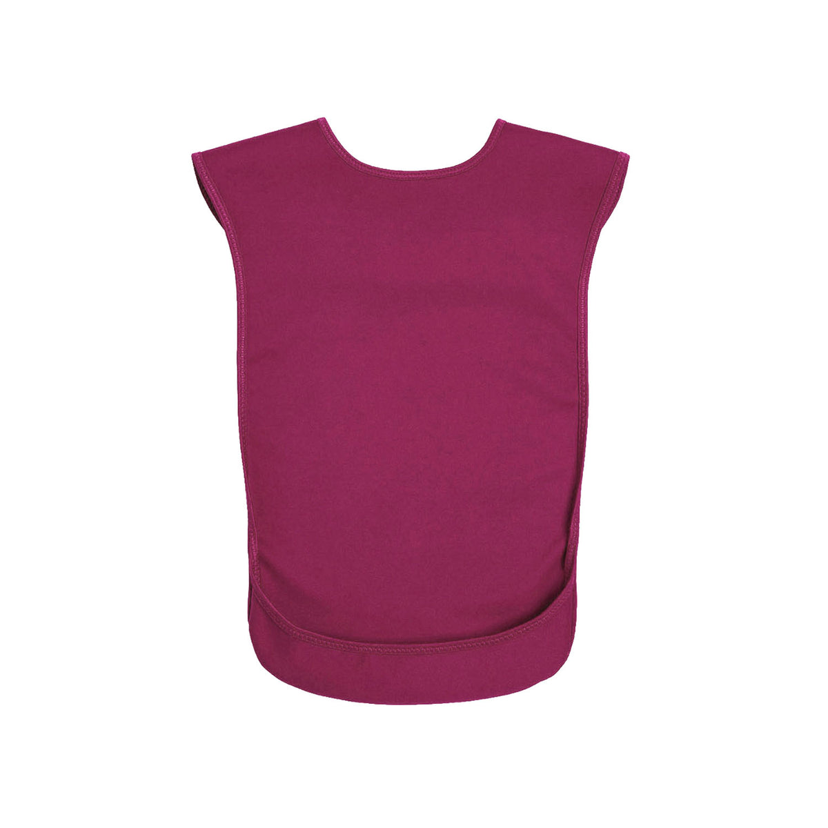 A medium Care Designs burgundy tabard bib, shown flat against a white background.
