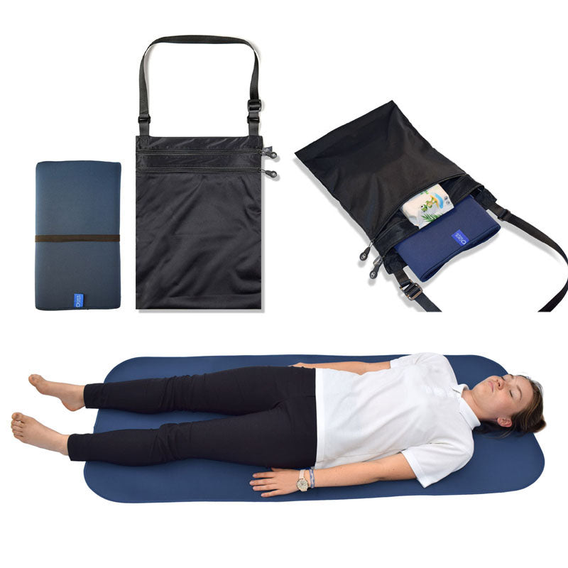 Junior Changing Mat and Waterproof Bag Set - Steel Blue/Black