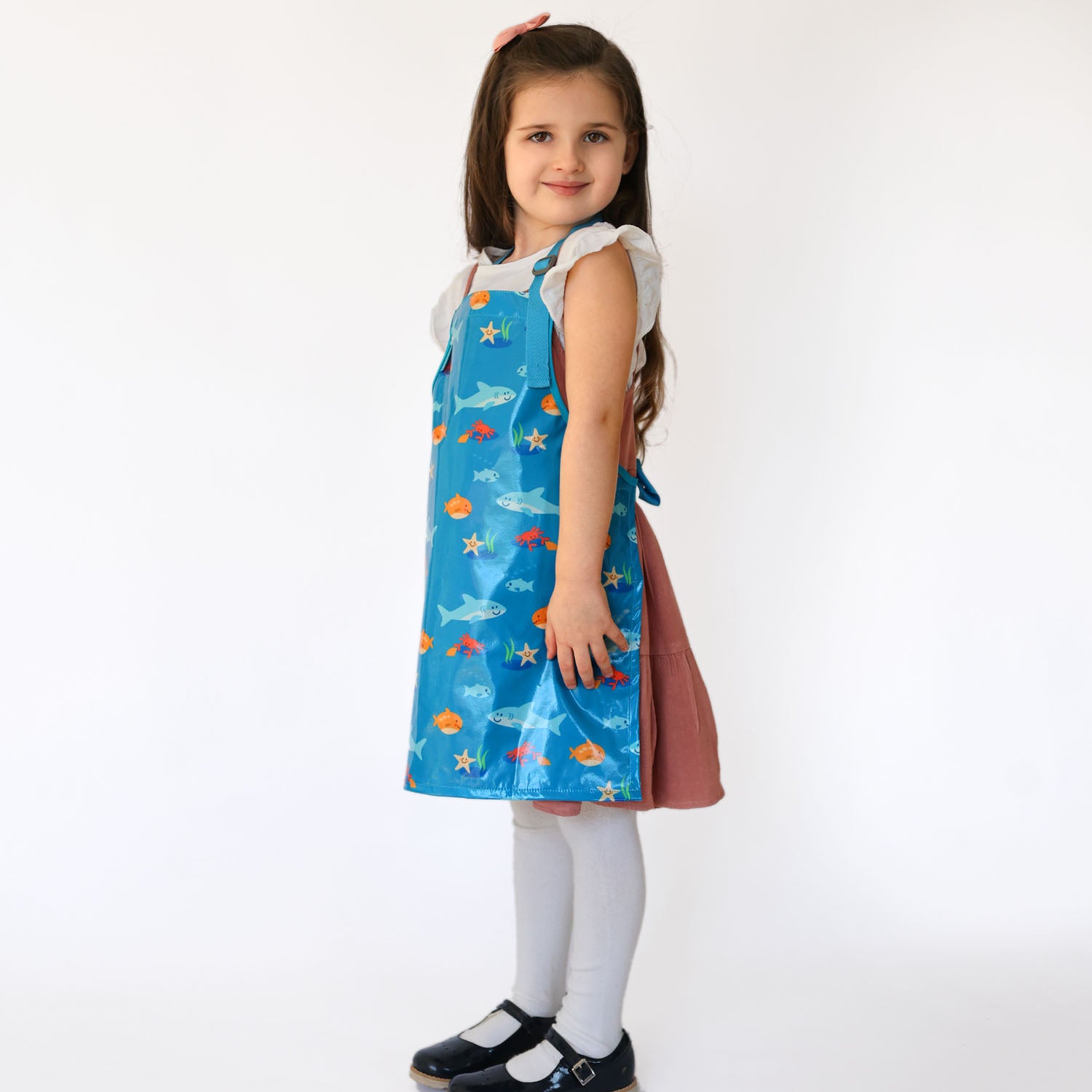 Wipeezee Apron - Child's size - Turquoise Sea Creatures | Aprons | Bibetta