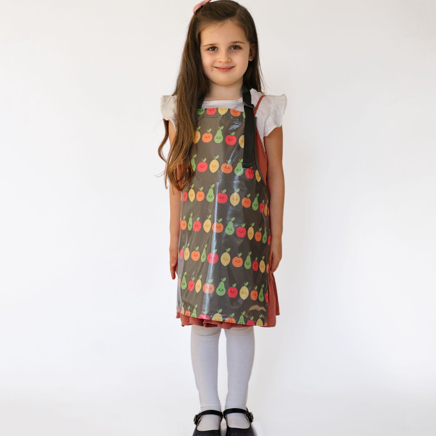 Wipeezee Apron - Child's size - Grey Happy Fruit | Aprons | Bibetta