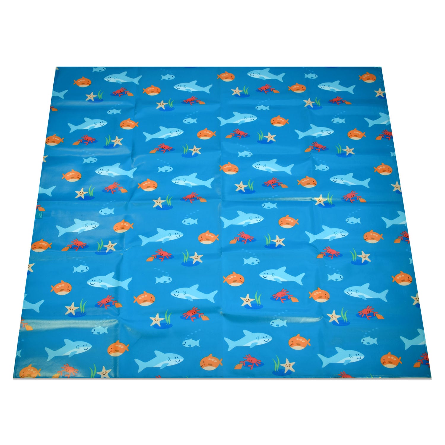 Wipeezee XL Splash Mat - Turquoise Blue Sea Creatures | Bibs | Bibetta