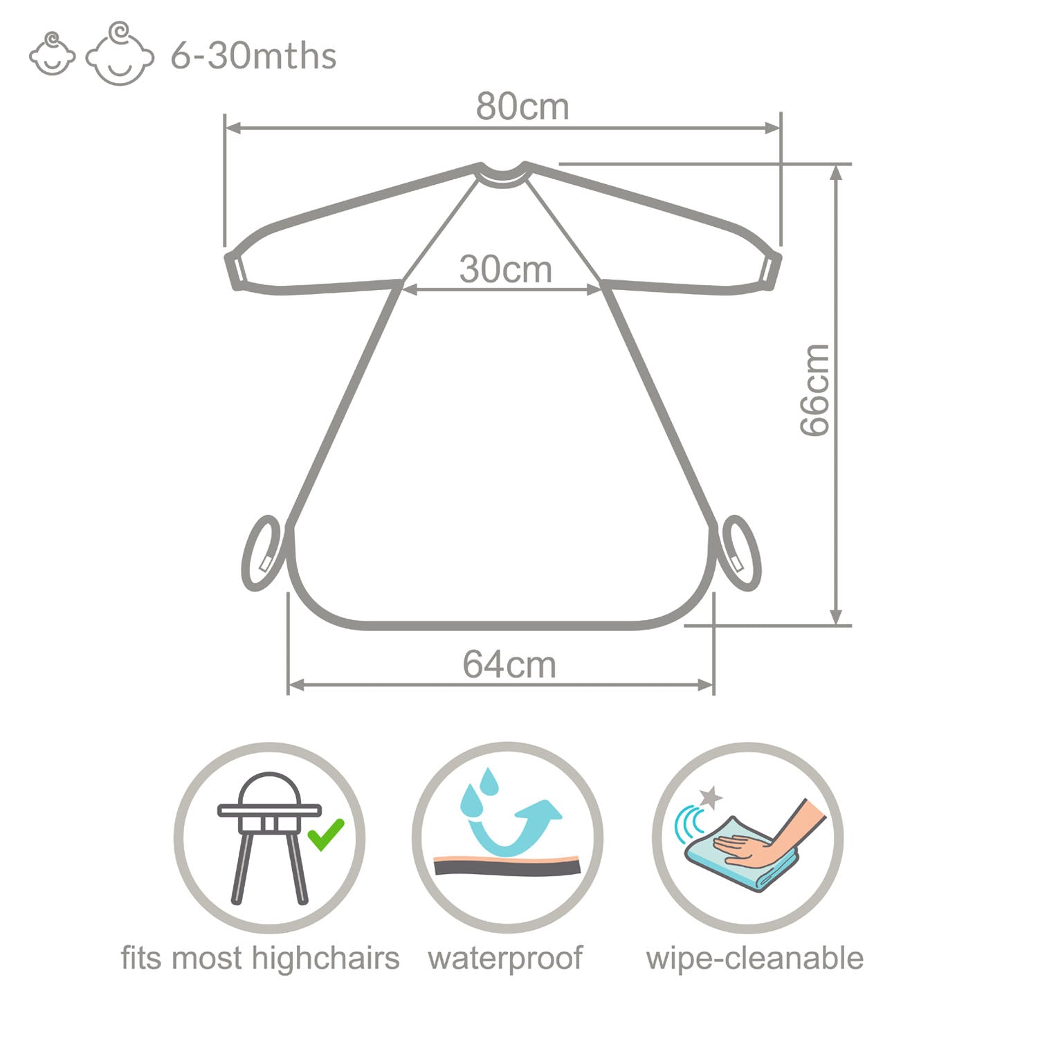 Wipeezee XL Coverall Bib - Green Bunny & Veg | Bibs | Bibetta
