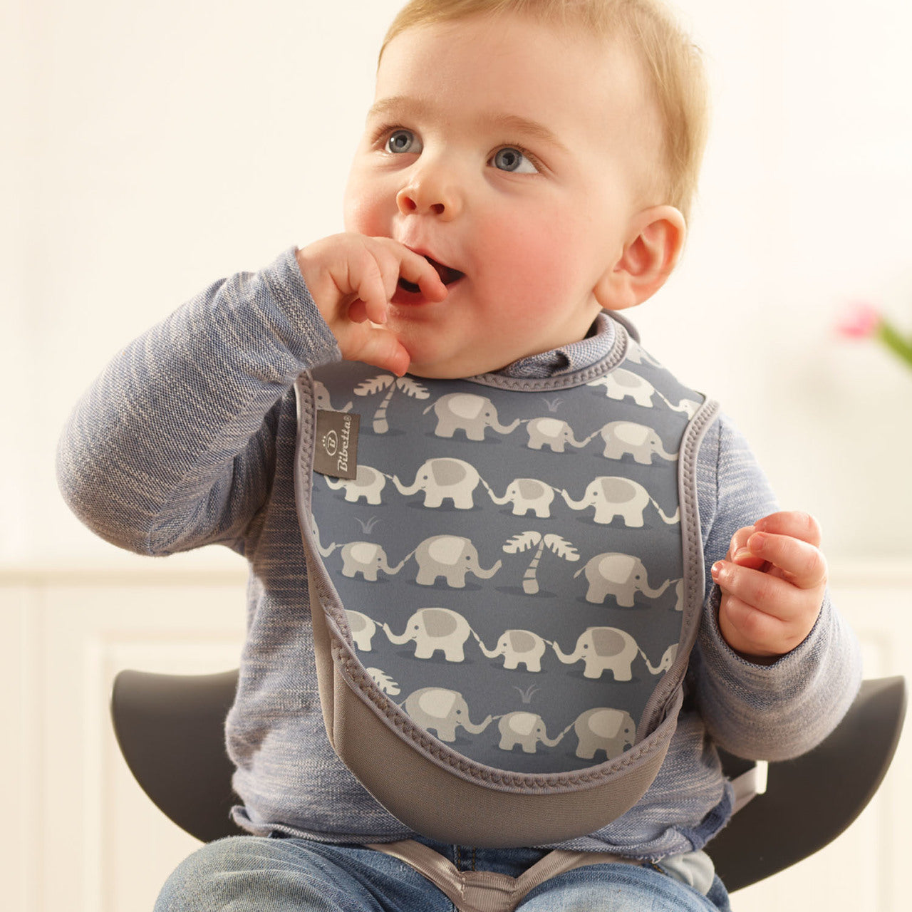 UltraBib 2 pack - Elephants and Plain Grey | Bibs | Bibetta