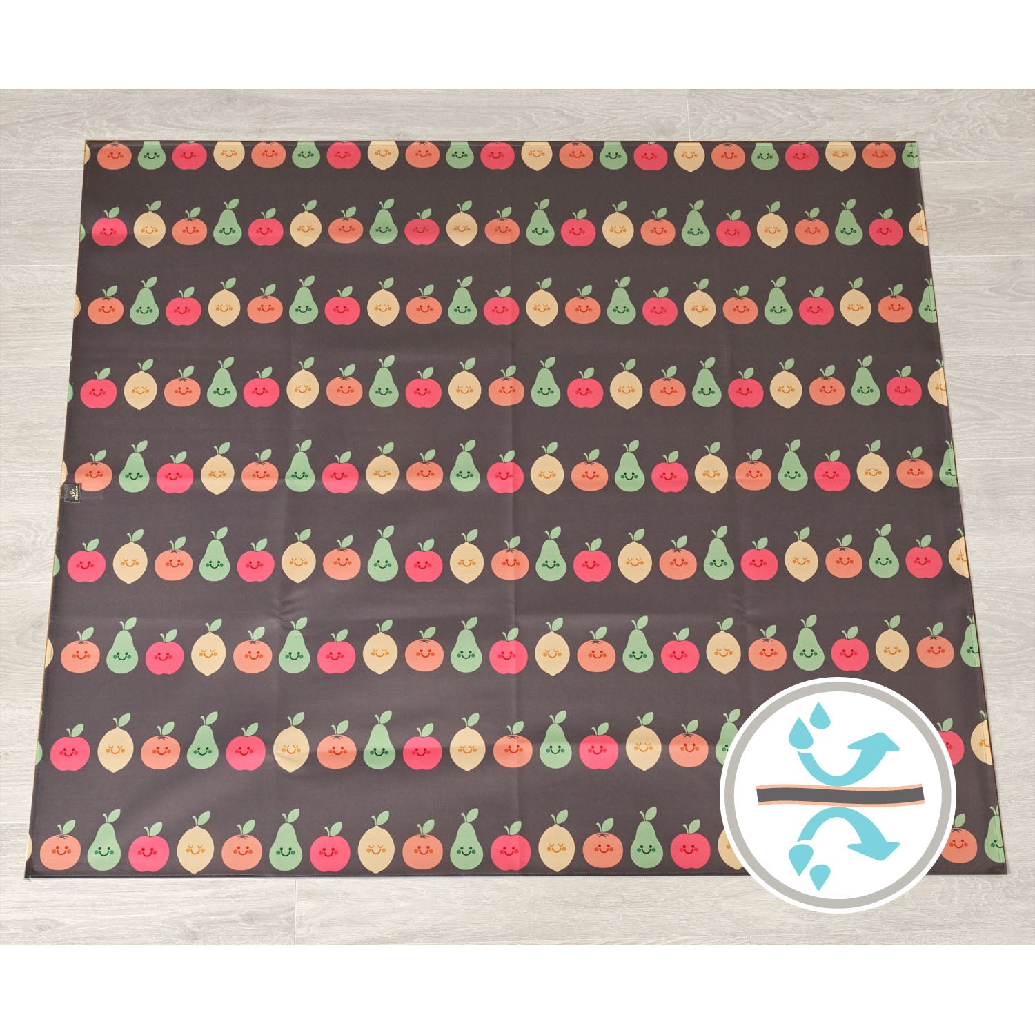 Wipeezee XL Splash Mat - Grey Happy Fruit | Splash Mat | Bibetta