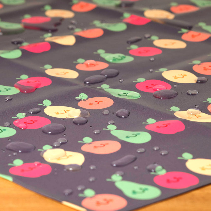 Wipeezee XL Splash Mat - Grey Happy Fruit | Splash Mat | Bibetta