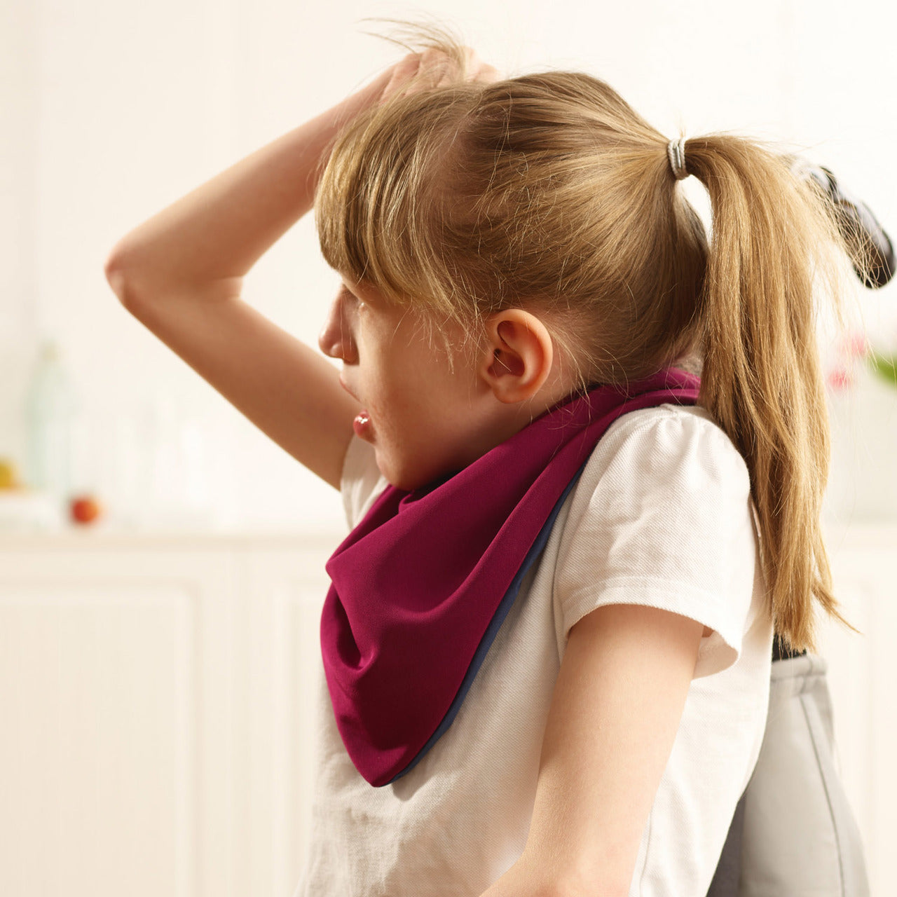 Neckerchief style dribble bib - Burgundy | Health Care | Care Designs