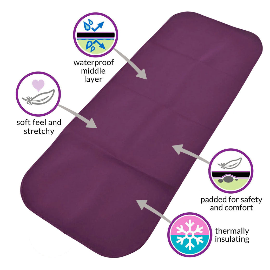 Adult Changing Mat and Waterproof Bag Set - Aubergine/Black