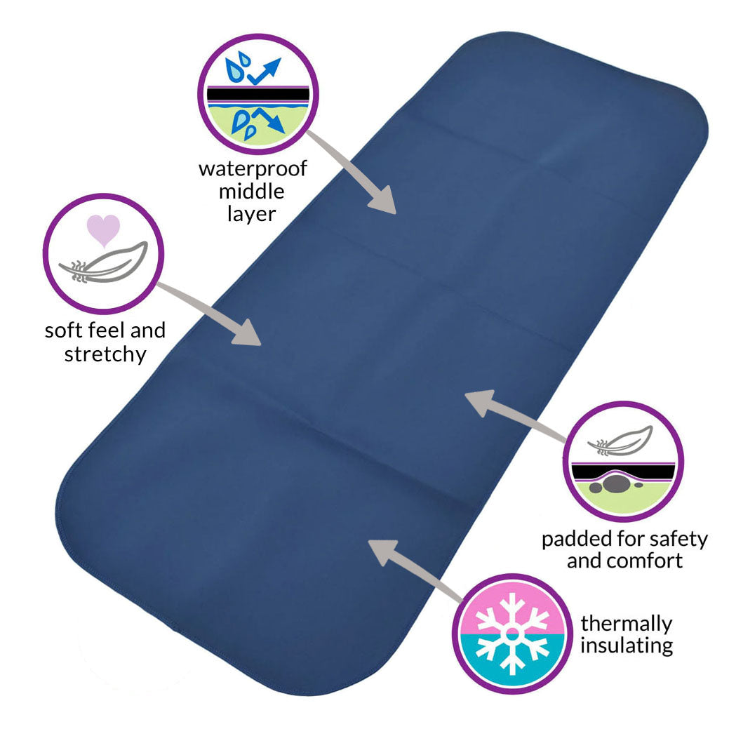 Adult Changing Mat - Steel Blue/Black (UK Tax Exempt)