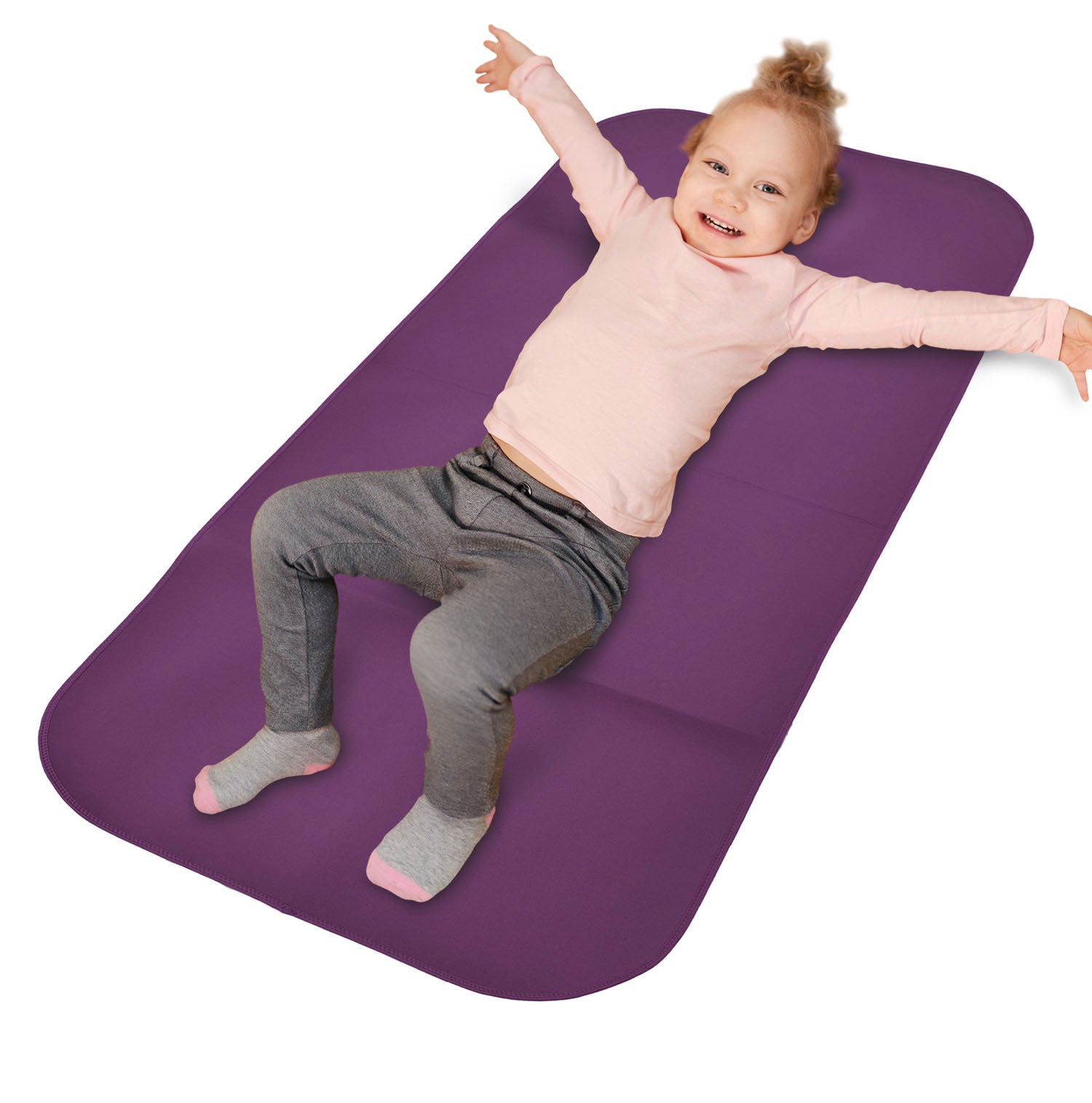 Junior Changing Mat and Waterproof Bag Set - Aubergine/Black