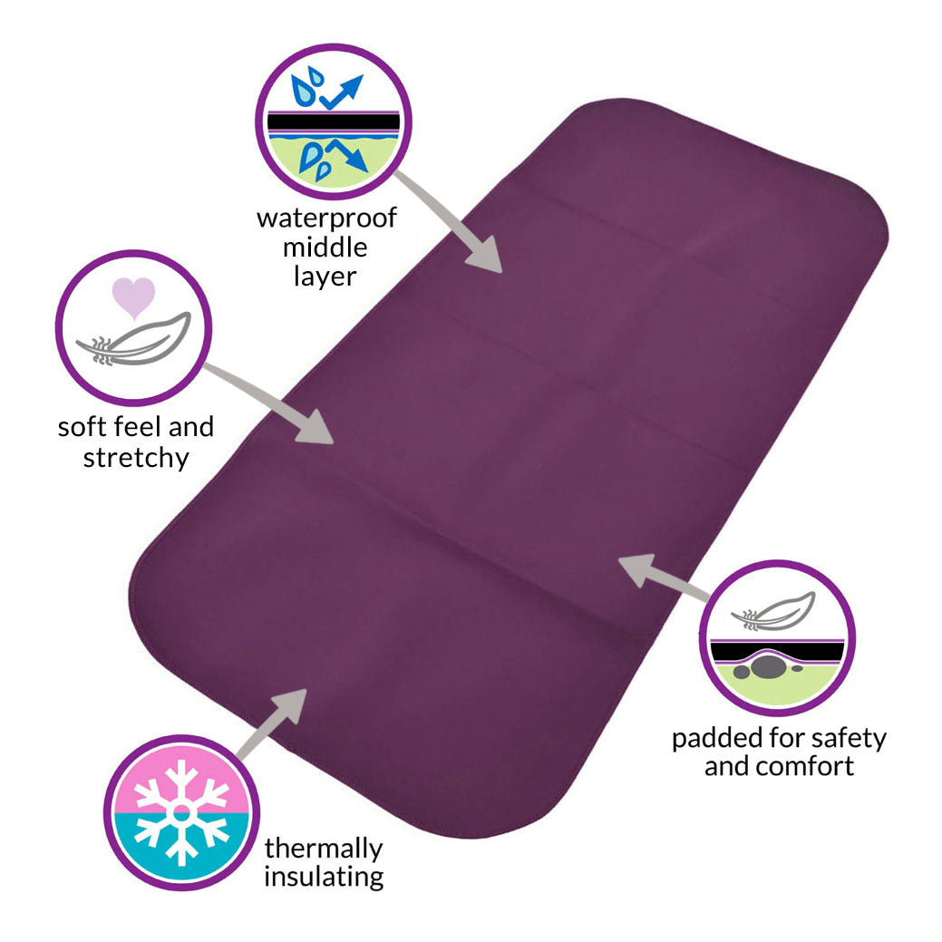 Junior Changing Mat and Waterproof Bag Set - Aubergine/Black