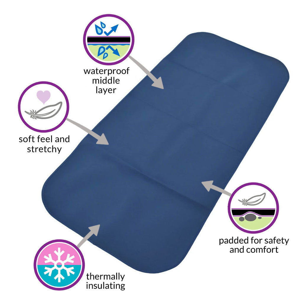 Junior Changing Mat - Steel Blue/Black