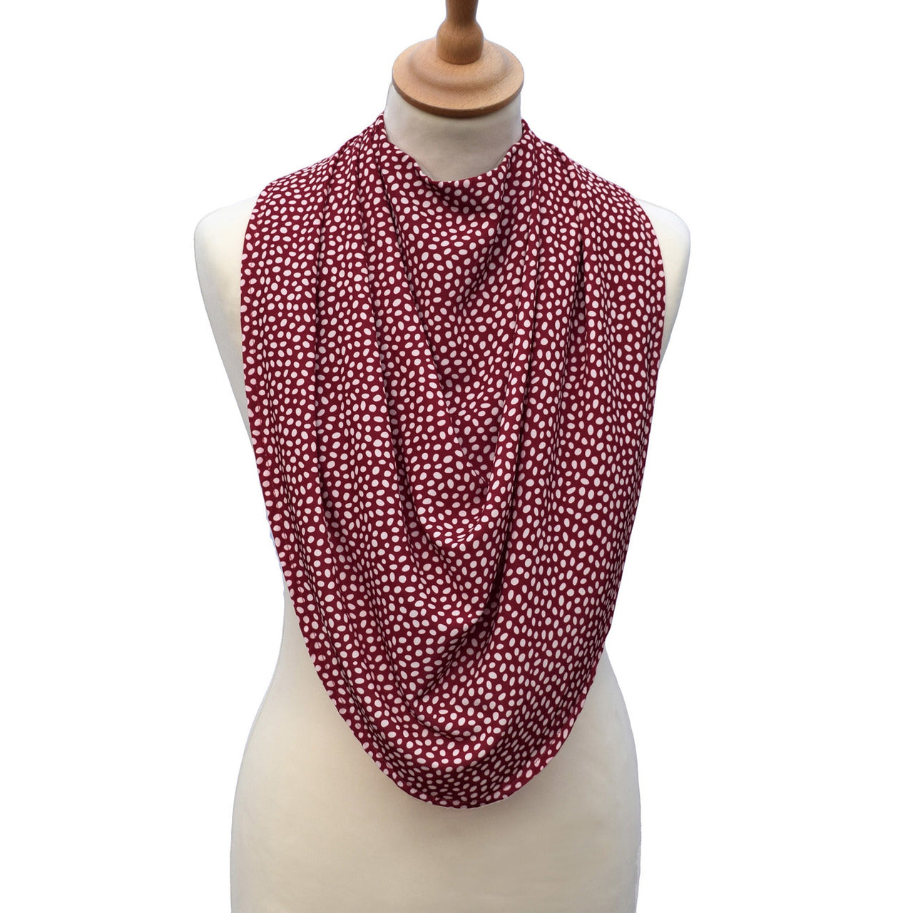 Pashmina scarf style clothing protector - Burgundy Dot | Health Care | Care Designs