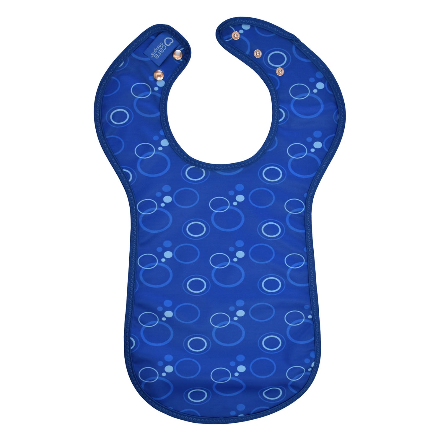 Junior Tabard style bib - Blue bubbles pattern | Health Care | Care Designs