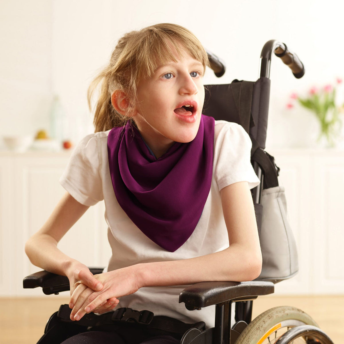 Neckerchief style dribble bib - Aubergine (UK VAT Exempt) | Health Care | Care Designs