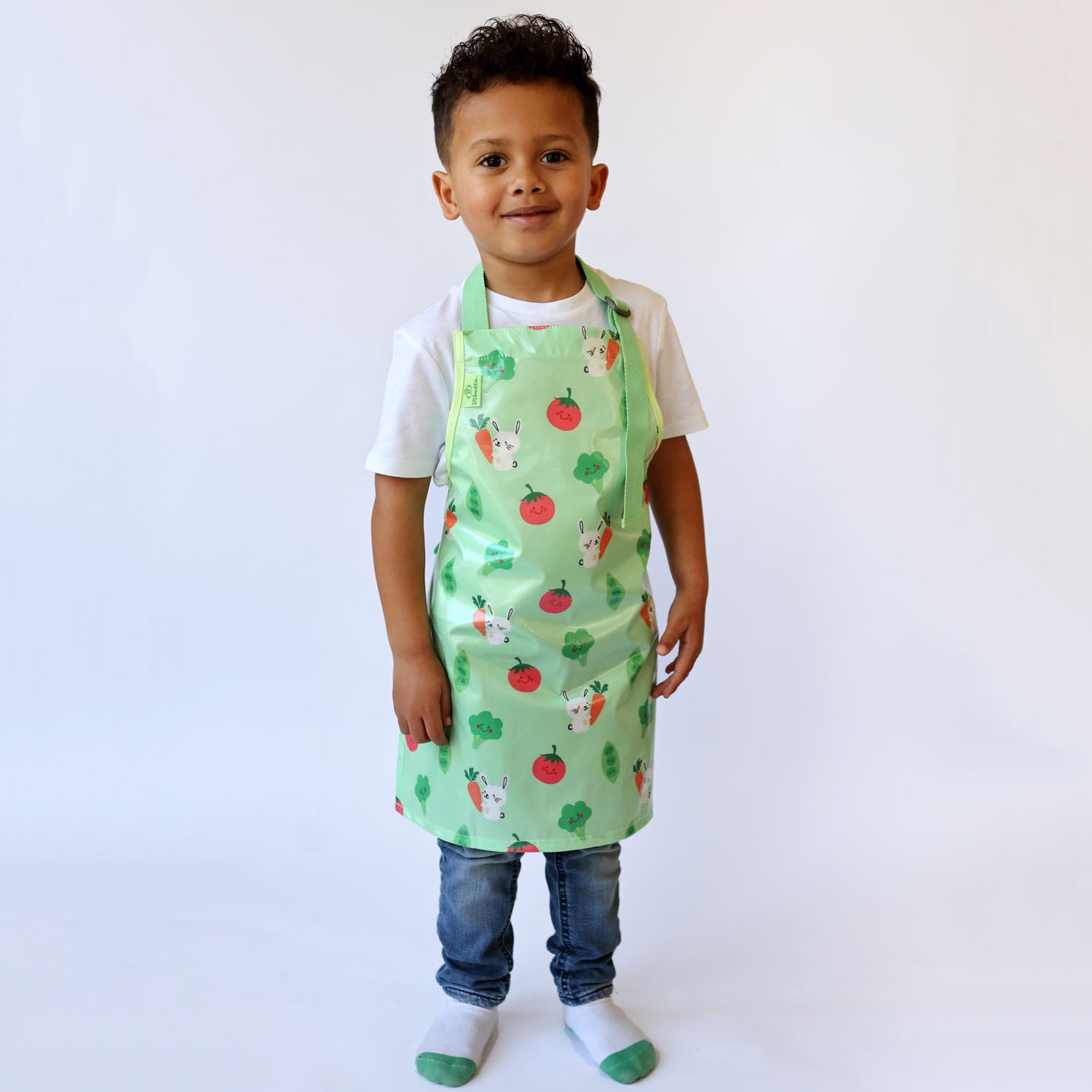 Wipeezee Child Apron and Splash Mat Bundle - Green Bunny and Veg