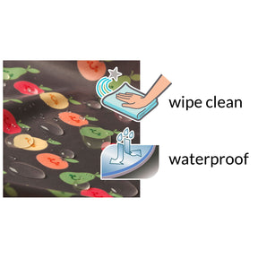 Wipeezee Child Apron and Splash Mat Bundle - Grey Happy Fruit
