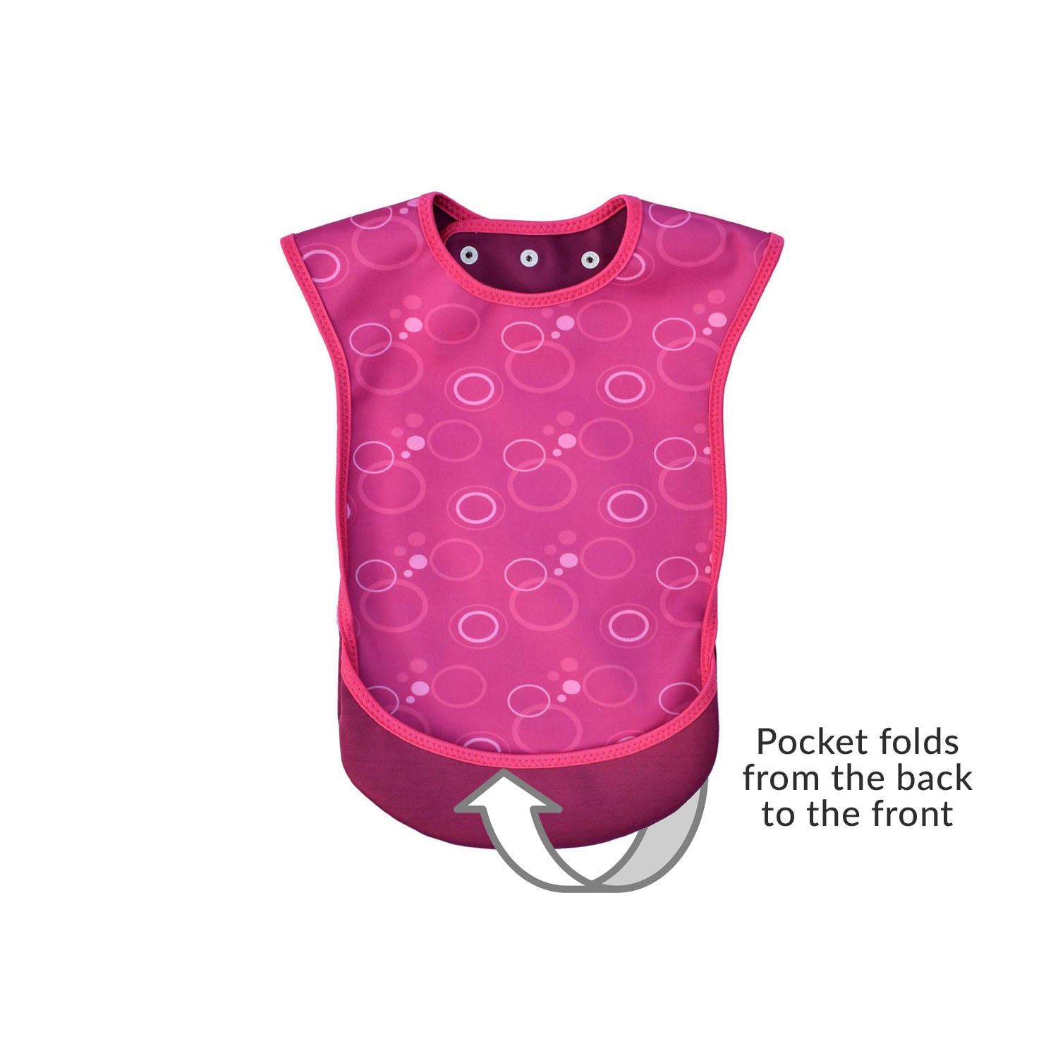 Junior Tabard Style Bib - Pink bubbles pattern