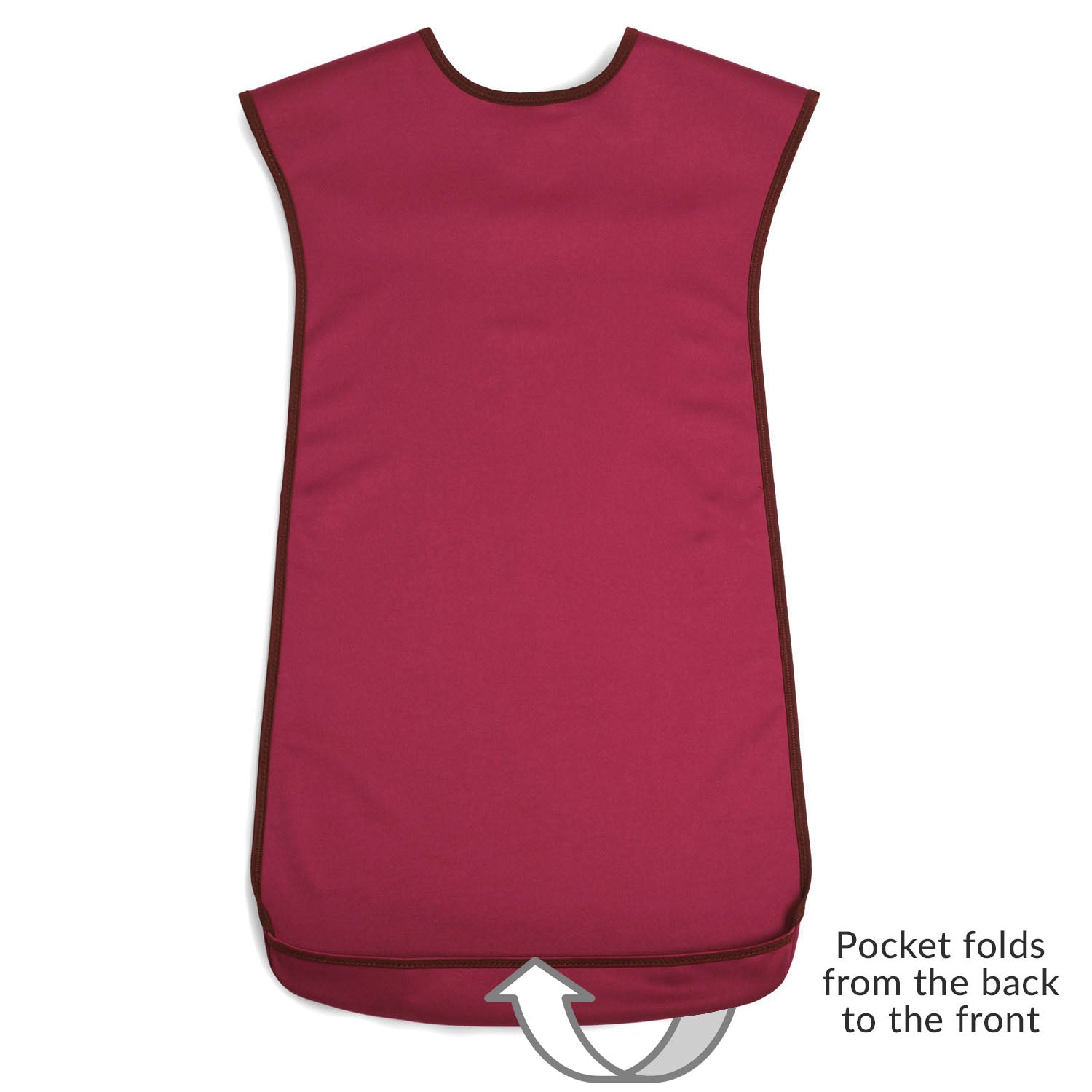 Tabard style adult bib - Large Burgundy (UK VAT Exempt)