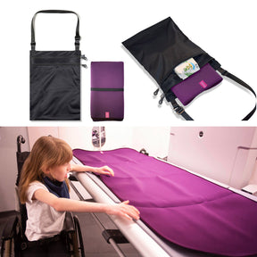 Junior Changing Mat and Waterproof Bag Set - Aubergine/Black