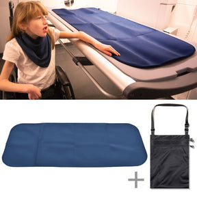 Junior Changing Mat and Waterproof Bag Set - Steel Blue/Black