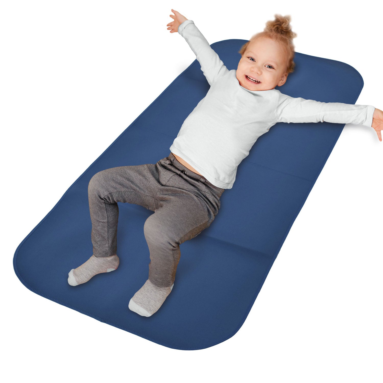 Junior Changing Mat and Waterproof Bag Set - Steel Blue/Black