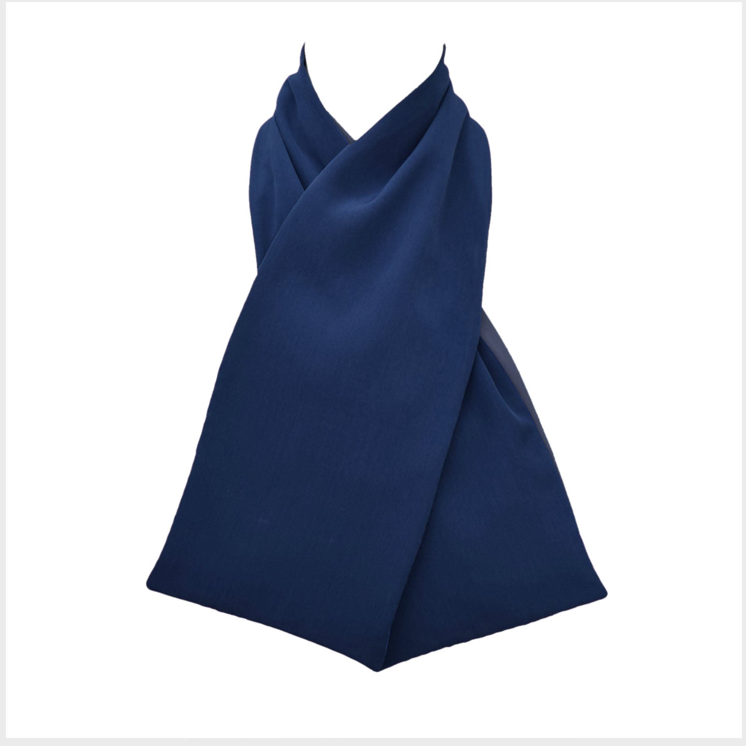 Navy blue cross scarf clothing protector on a white background