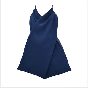 Navy blue cross scarf clothing protector on a white background