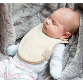 Newborn Plush Bib in Cream & Taupe | Bibs | Bibetta
