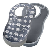 UltraBib 2 pack - Elephants and Plain Grey | Bibs | Bibetta