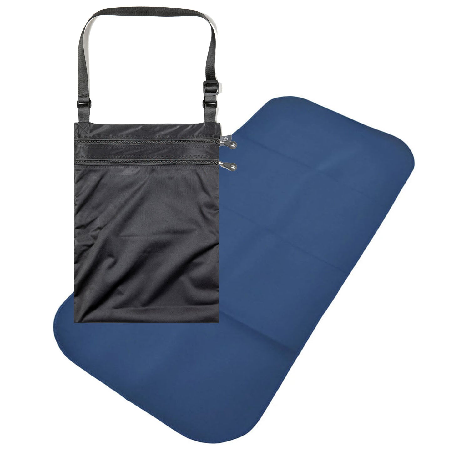 Junior Changing Mat and Waterproof Bag Set - Steel Blue/Black