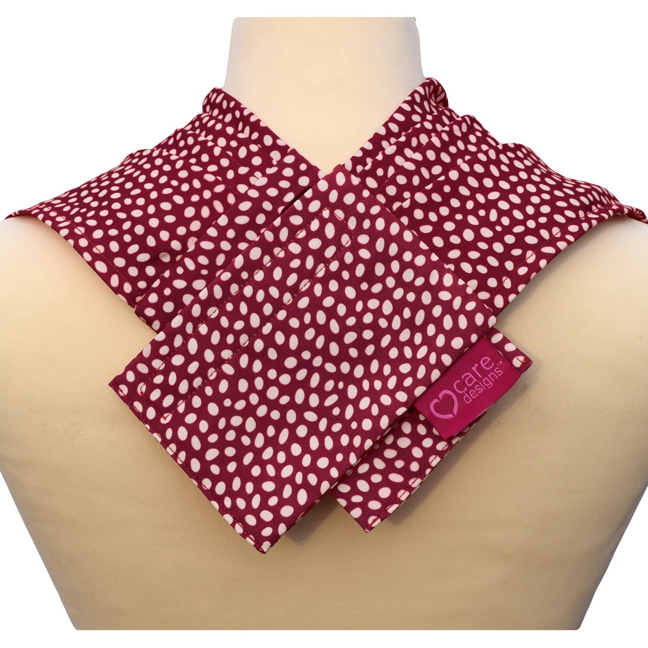 Pashmina scarf style clothing protector - Burgundy Dot (UK VAT Exempt) | Health Care | Care Designs