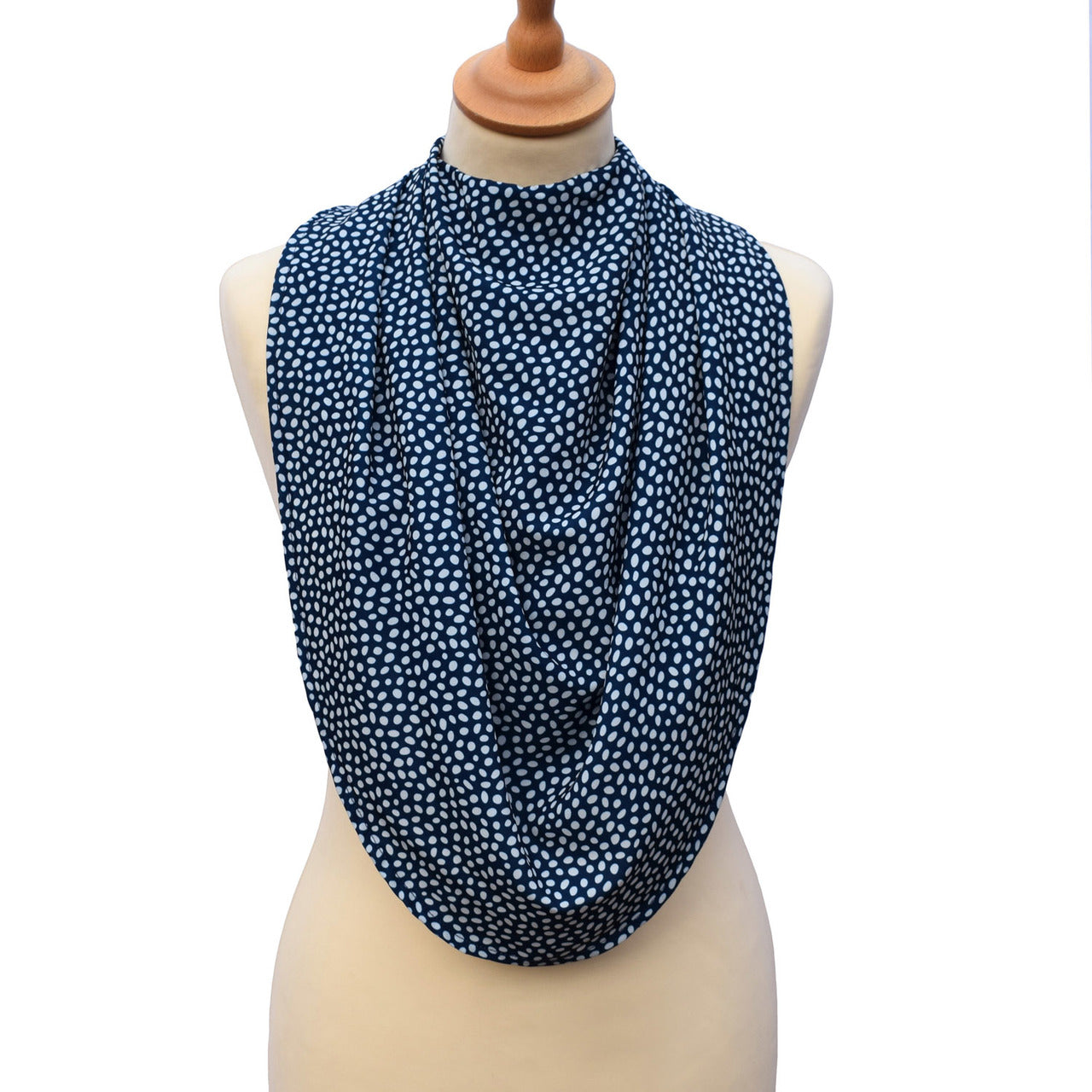 Pashmina scarf style clothing protector - Navy Dot | Health Care | Care Designs