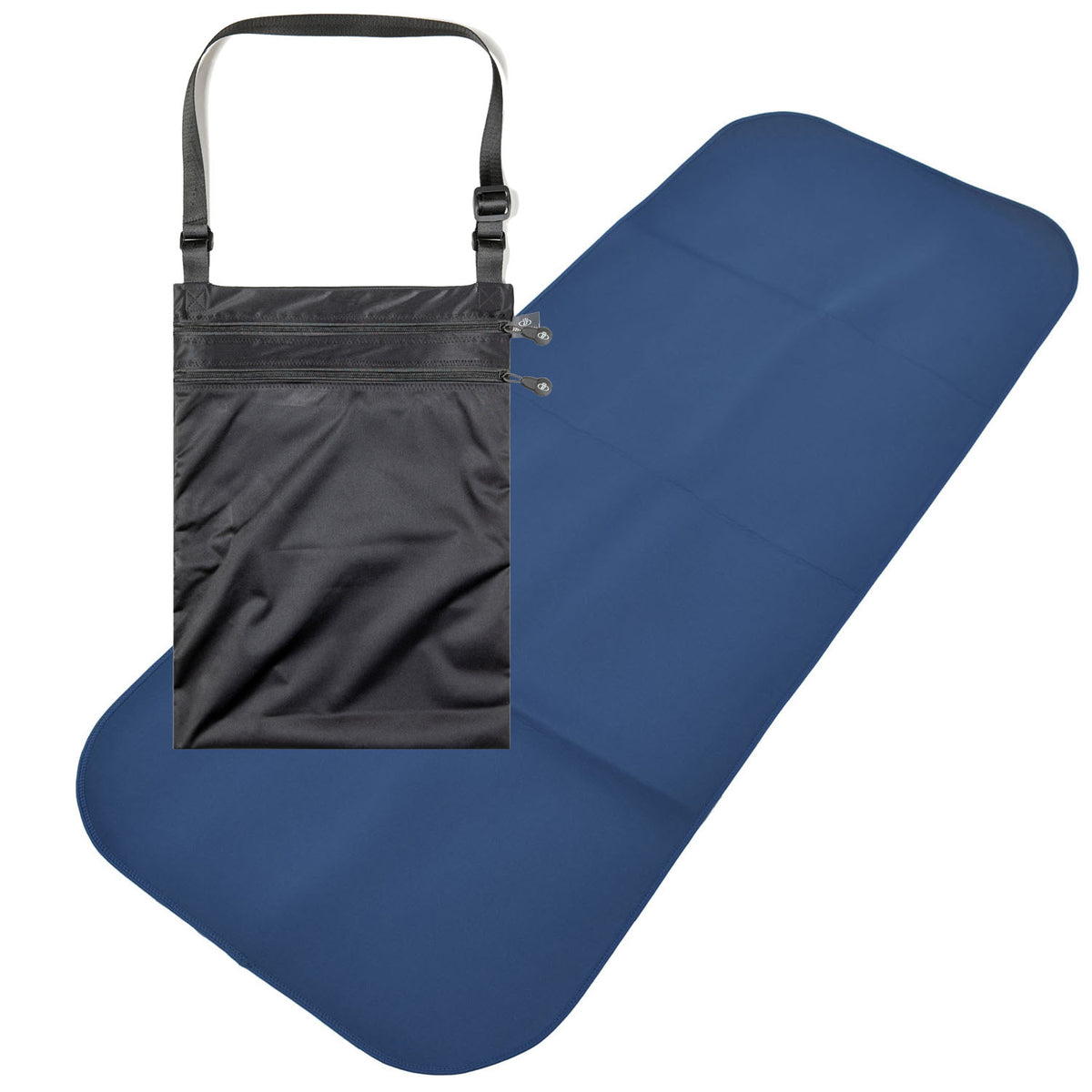 Adult and Teenager Changing Mat and WaterProof Bag Set - Steel Blue/Black | Incontinence Aids | Care Designs